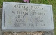 Mahala Hendrix gravestone